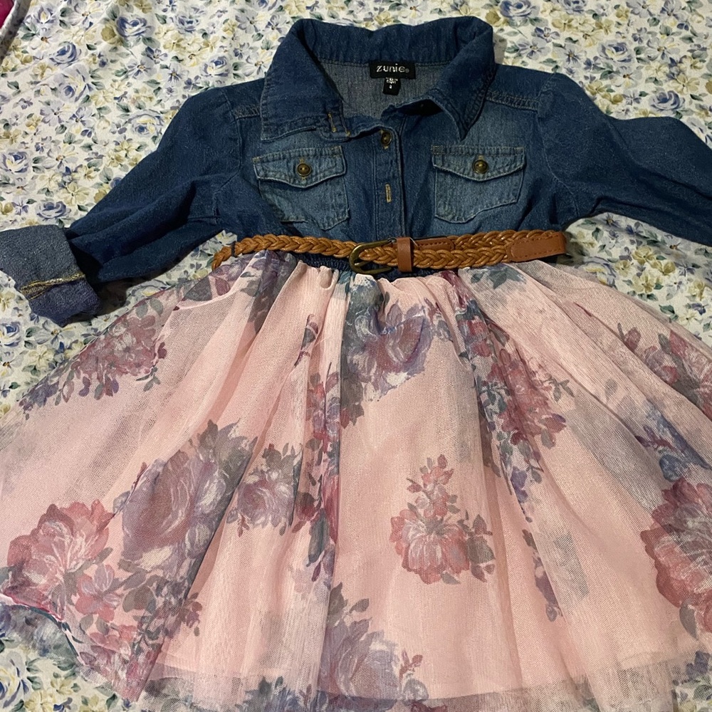 Denim and Floral Dress